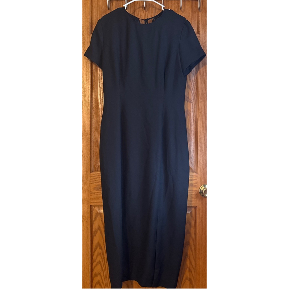 Women's MAGGY LONDON Black Short Sleeve Midi Dress Size 14